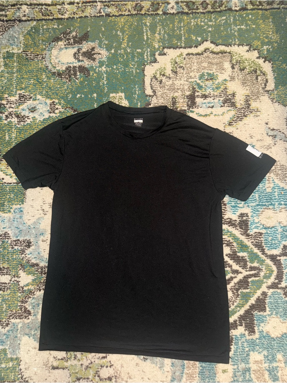 Spyder Black Performance Athletic Tee Shirt Size L Stretch Activewear